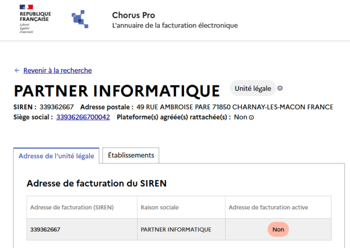 annuaire des entreprises facturation electronique partner informatique